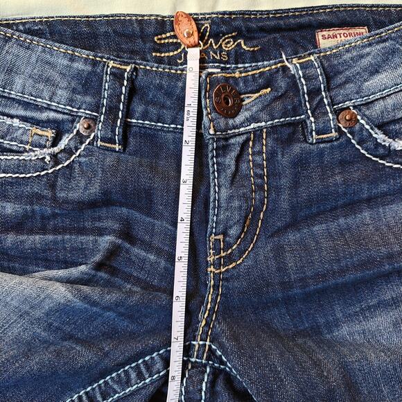 Silver Jeans Co. dark wash straight/bootcut Santorini Capri jeans - Picture 5 of 6